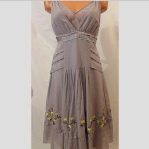 Grey and yellow flower dress from Anthropologie